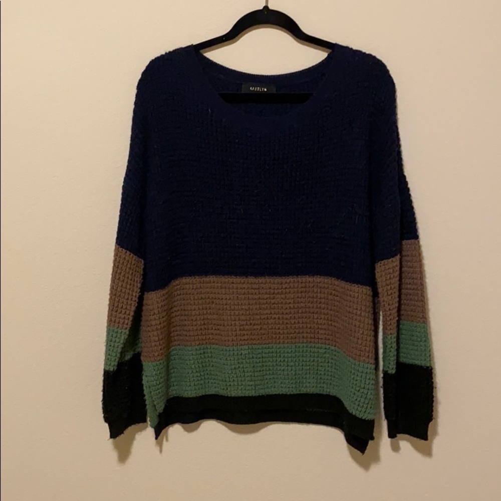 Color Block Knit Sweater - image 1